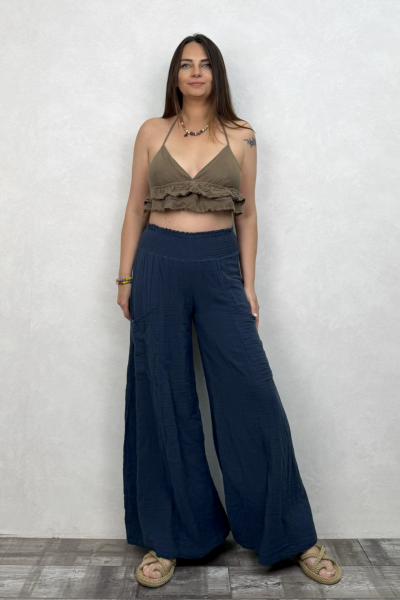 Vialis Fırfırlı Crop Neutral Brown - Doğal Kahve