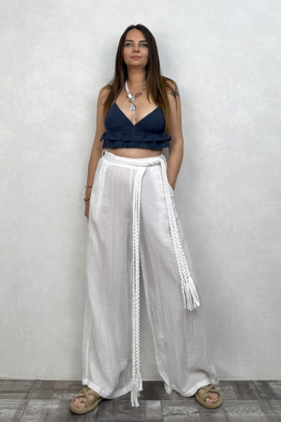 Vialis Fırfırlı Crop Midnight Navy - Petrol