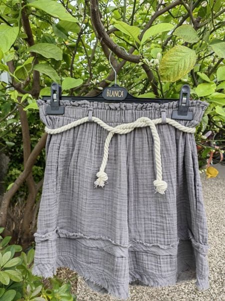 Müslin Halat Kemer Şort Dark Grey - Antrasit
