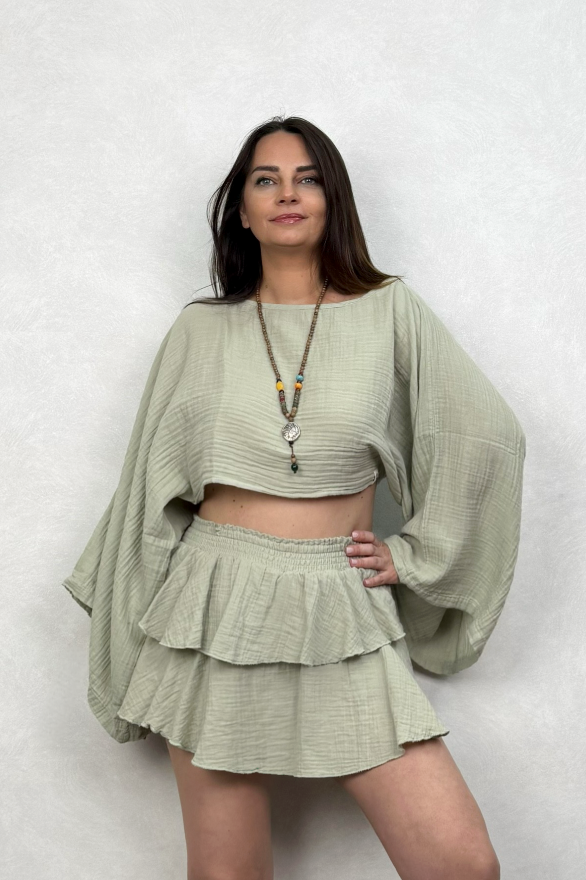 Bia Müslin Bluz Sea Green - Su Yeşili
