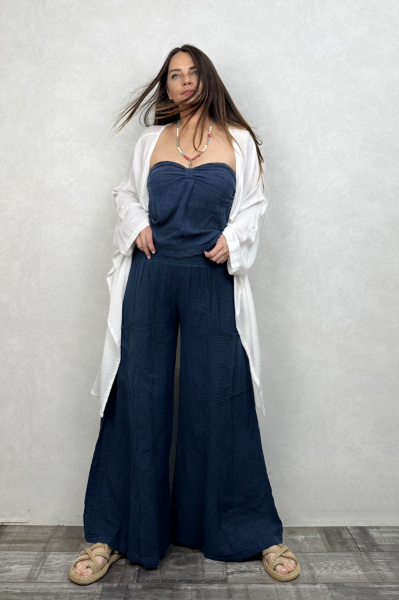 Vialis Straplez Bluz Midnight Navy - Petrol