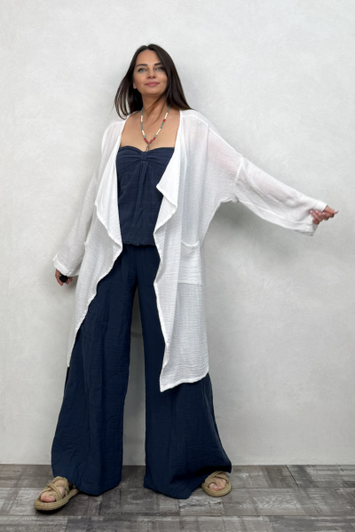 Vialis Straplez Bluz Midnight Navy - Petrol