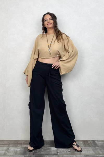 Bia Müslin Bluz Sand - Kum Beji