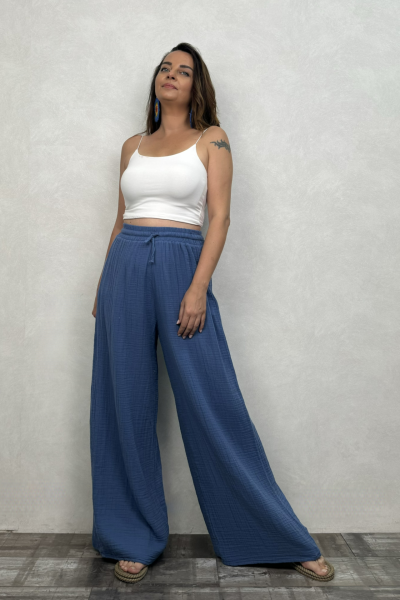 Benedit Müslin Pantolon Moonlight Blue - Mavi