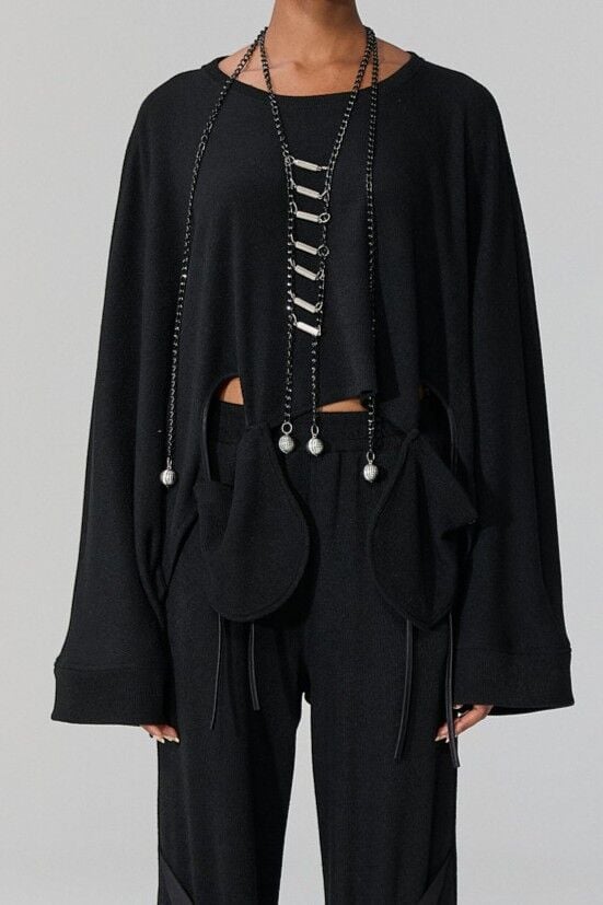 Lamante Riga Triko Bluz - Siyah