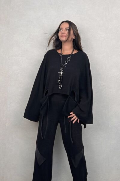 Lamante Riga Triko Bluz - Siyah