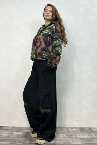 Kargo Model Gabardin Pantolon Siyah