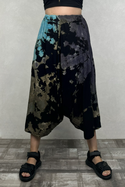 Batik Salaş Şalvar - Siyah Turkuaz