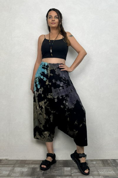 Batik Salaş Şalvar - Siyah Turkuaz