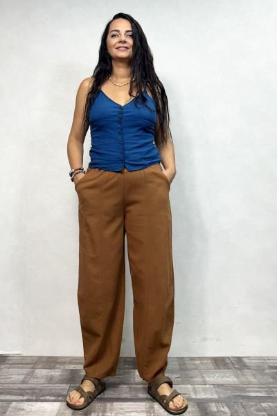 Flam Pantolon -Taba