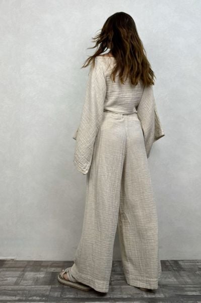 Bia Hemp Pantolon Bluz Takım - Bej