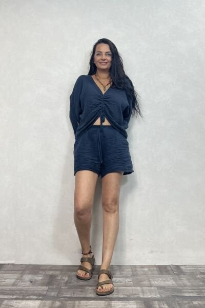 Müslin Şort Midnight Navy - Lacivert