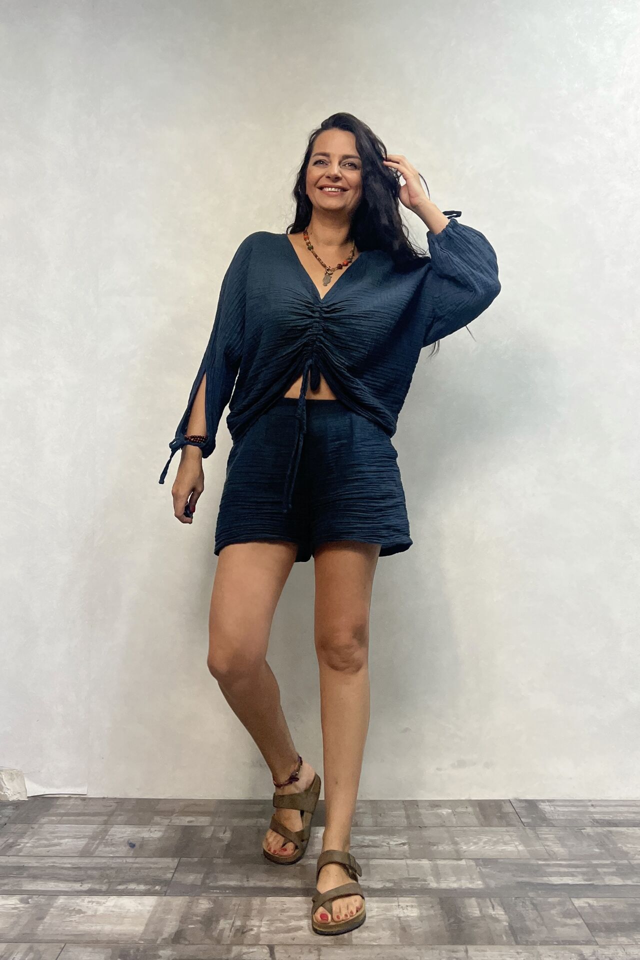Müslin Şort Midnight Navy - Lacivert