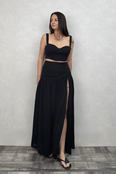 Mezula Drape Müslin Takım - Siyah