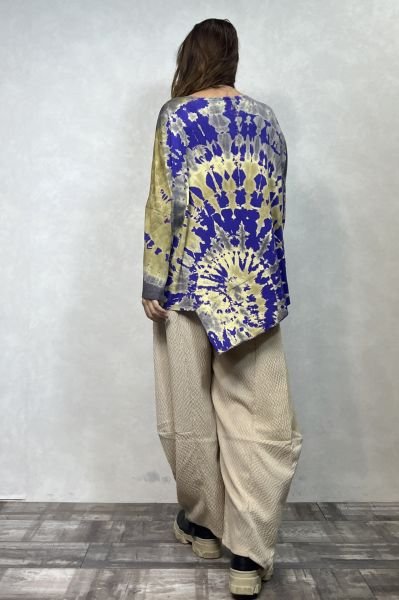 Asimetrik Bluz - Mor Batik