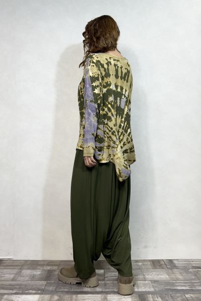Batik Bluz Şalvar Kombin - Haki Yeşil Batik