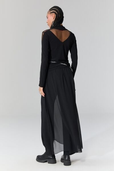 Lamante Lea Tüllü Bluz - Siyah