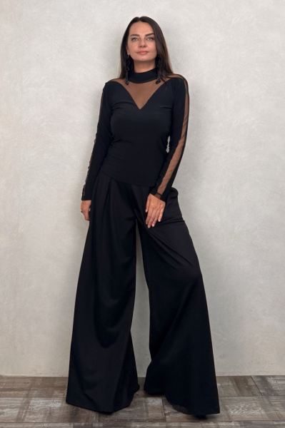 Lamante Lea Tüllü Bluz - Siyah