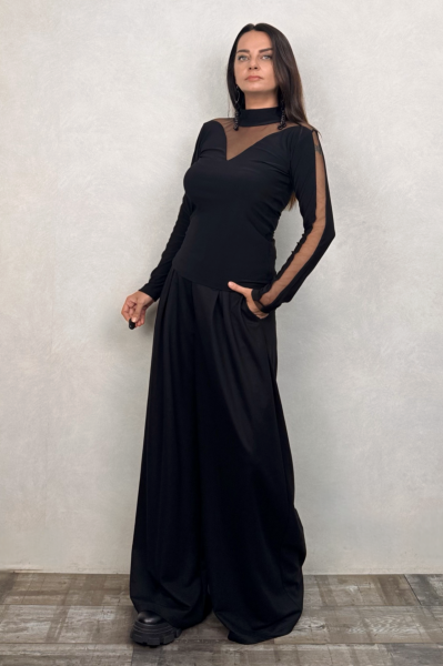 Lamante Lea Tüllü Bluz - Siyah