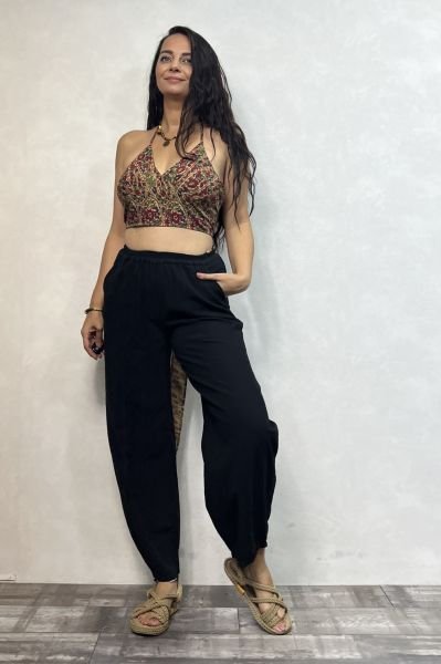 Boyundan Bağlamalı Kuplu Crop Bluz - Pera