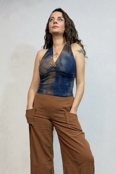 Gipeli Bluz Lacivert Batik