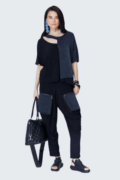 Lamante Boogie Okaliptus Cep Detaylı Pantolon - Siyah