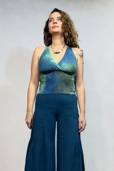 Gipeli Bluz Turkuaz Batik
