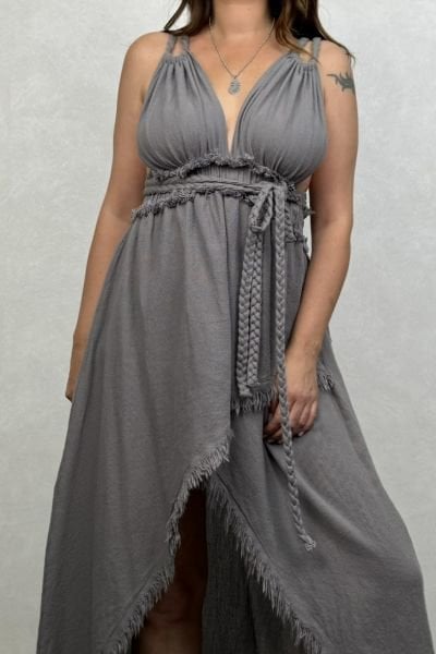 Lykia Tasarım Elbise Dark Grey - Antrasit