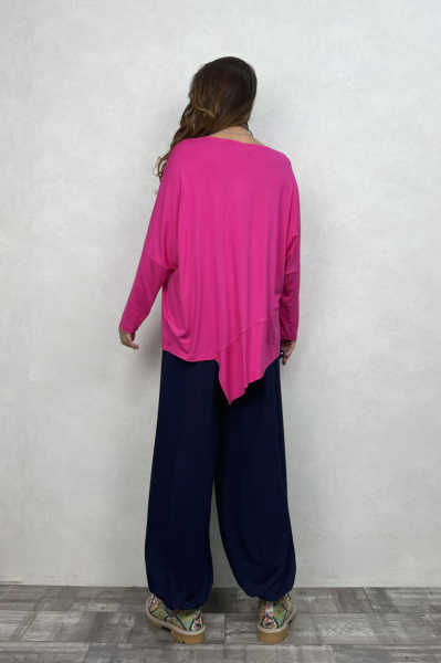 Sasha Gipe Bel Detaylı Şalvar Pantolon -Lacivert