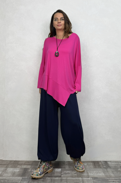 Sasha Gipe Bel Detaylı Şalvar Pantolon -Lacivert