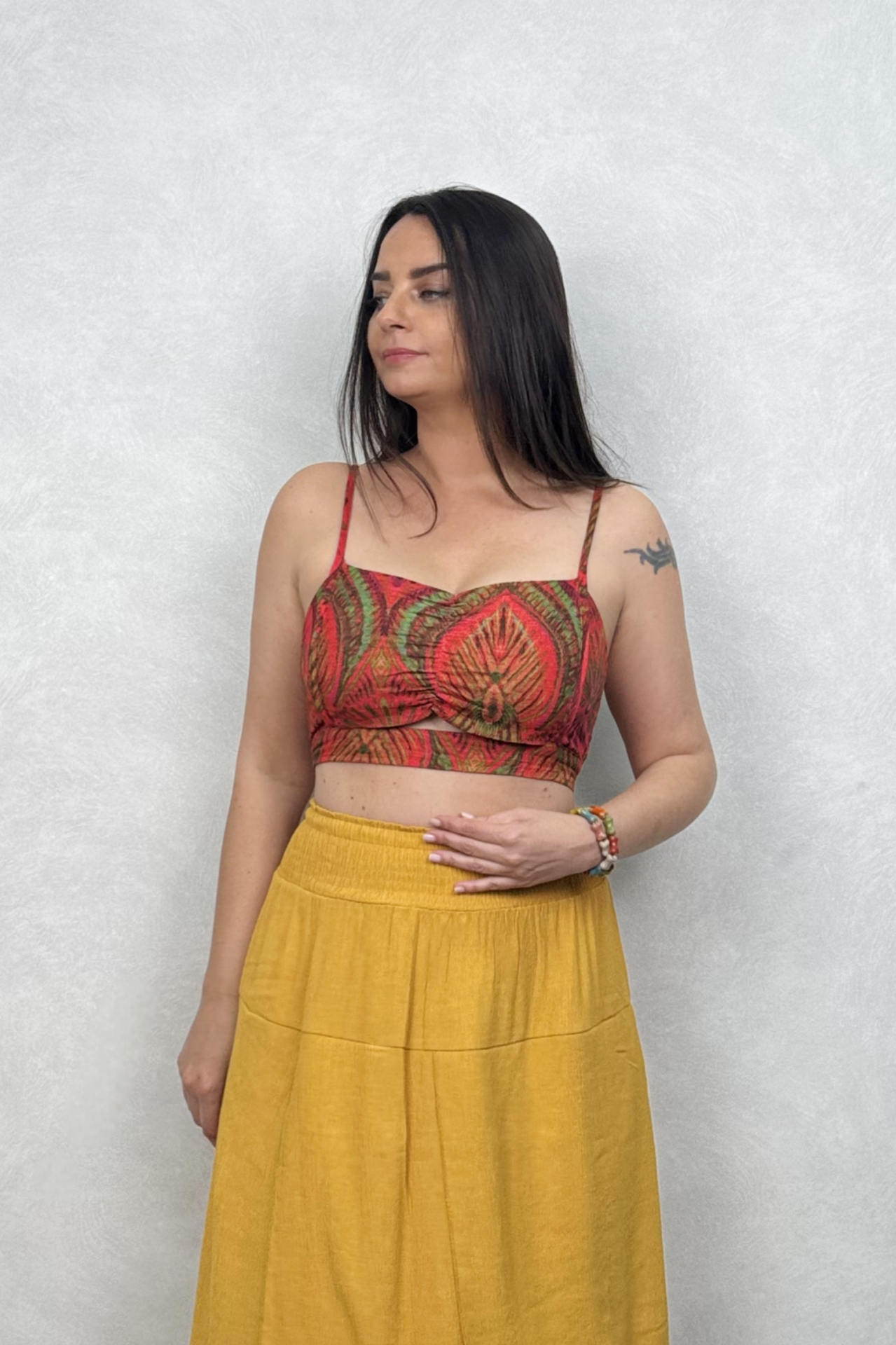 Avita Müslin Bralet - Turuncu Yeşil