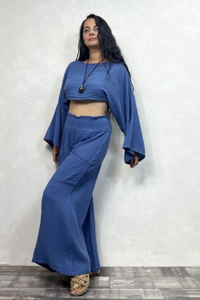 Bia Müslin Bluz Moonlight- Mavi