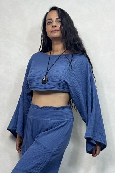 Bia Müslin Bluz Moonlight- Mavi