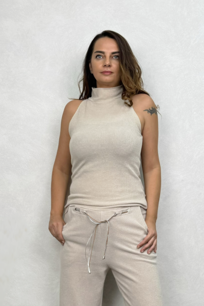 Lamante Vega Kolsuz Triko Bluz - Bej