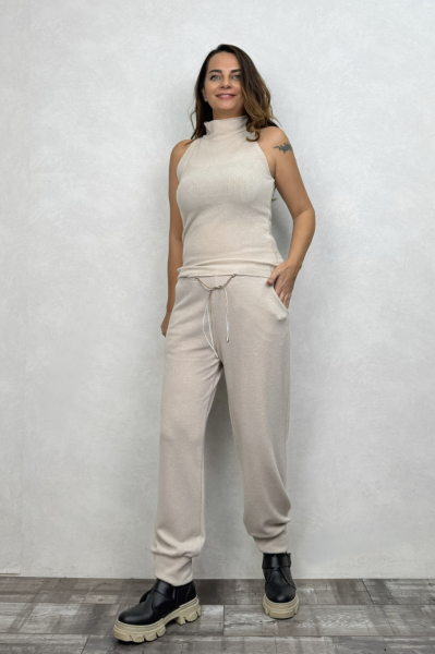 Lamante Vega Kolsuz Triko Bluz - Bej