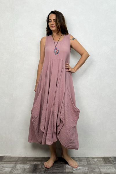 Venilla Müslin Elbise Wood Rose - Yaban Gülü