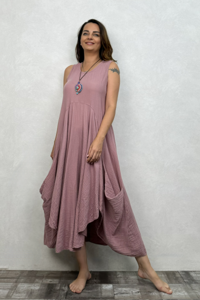 Venilla Müslin Elbise Wood Rose - Yaban Gülü