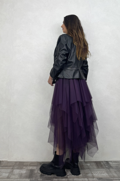 Kat Kat Tül Etek - Mor