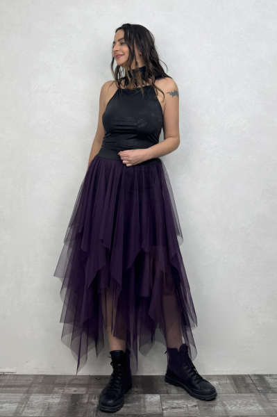 Kat Kat Tül Etek - Mor