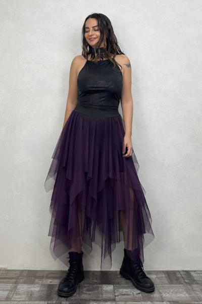 Kat Kat Tül Etek - Mor