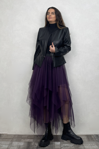 Kat Kat Tül Etek - Mor