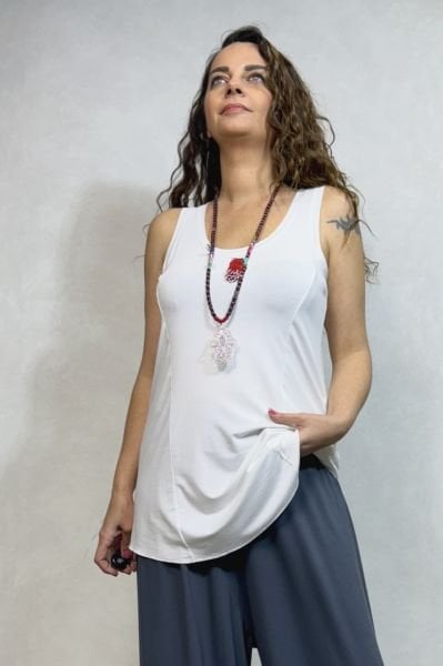 Sasha Kolsuz Salaş Atlet - Beyaz