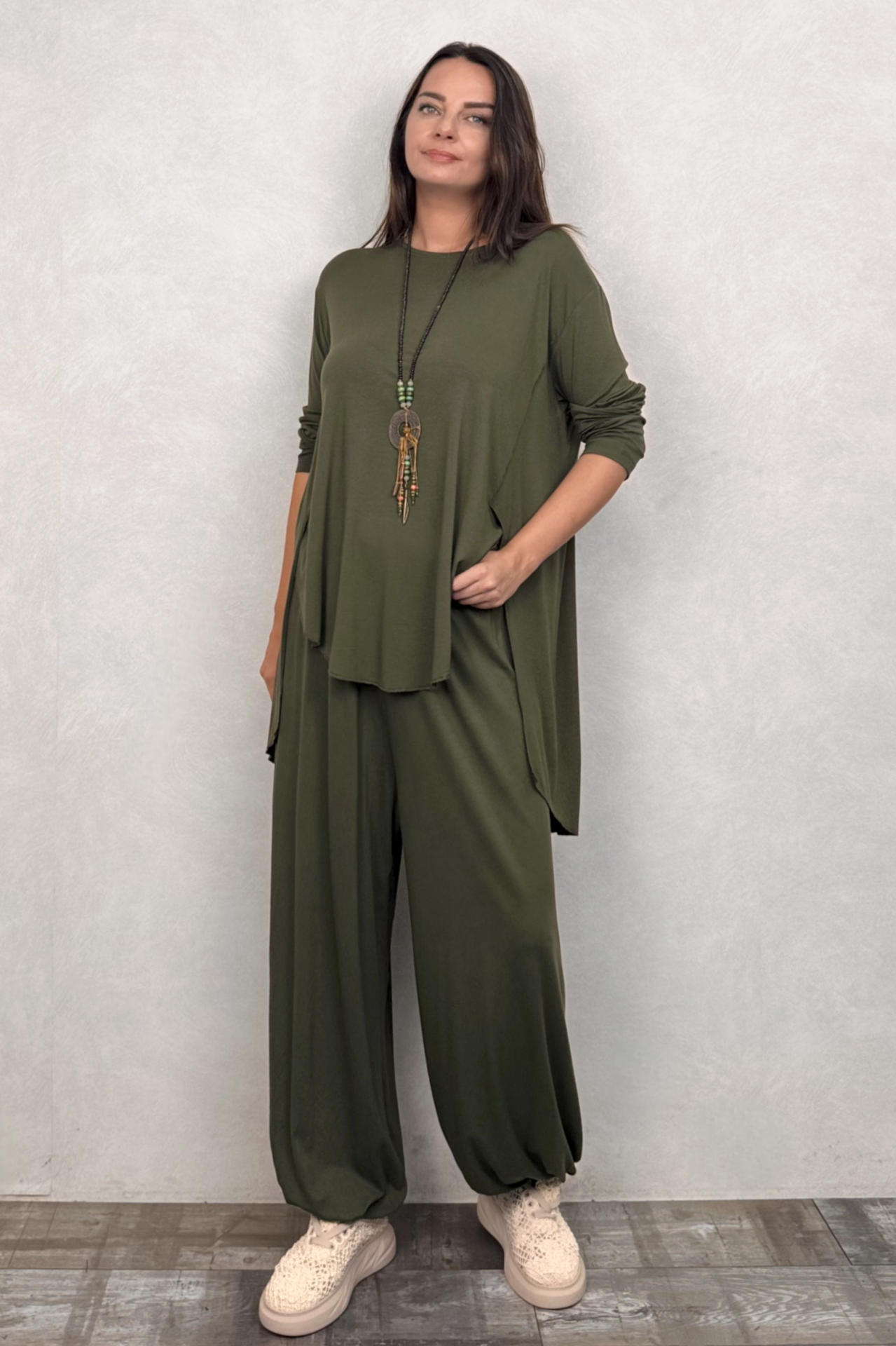 Sasha -Luca İkili Organik Takım  - Haki Yeşil