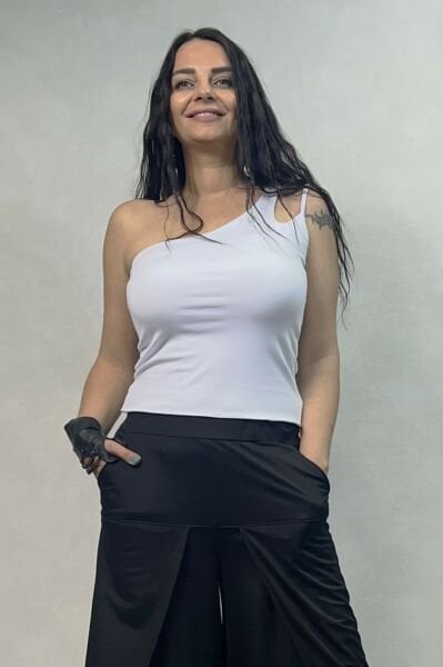 Lamante Tek Omuz Bluz - Beyaz