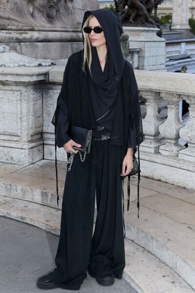 Lamante Pia Triko Fermuarlı Bluz - Siyah