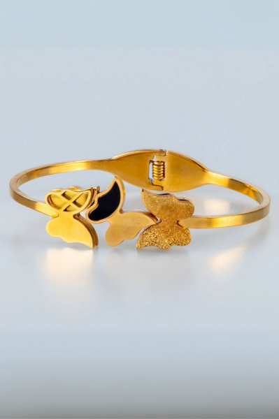 Kelebek Kelepçe Bileklik - Gold