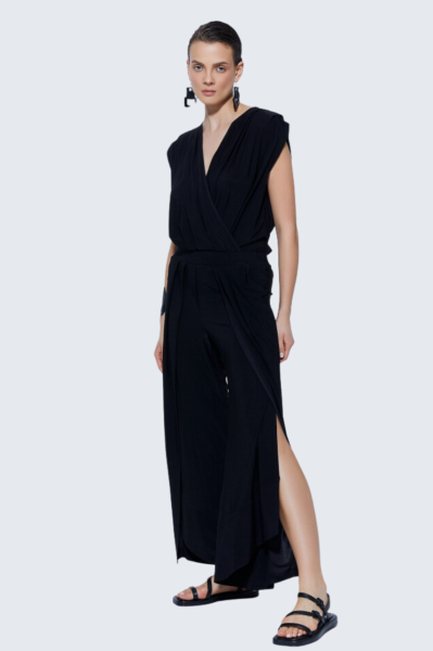 Lamante Kruvaze Bodysuit - Siyah
