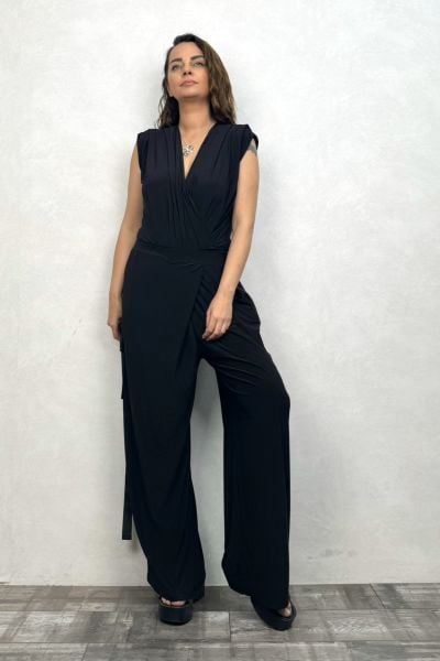 Lamante Kruvaze Bodysuit - Siyah