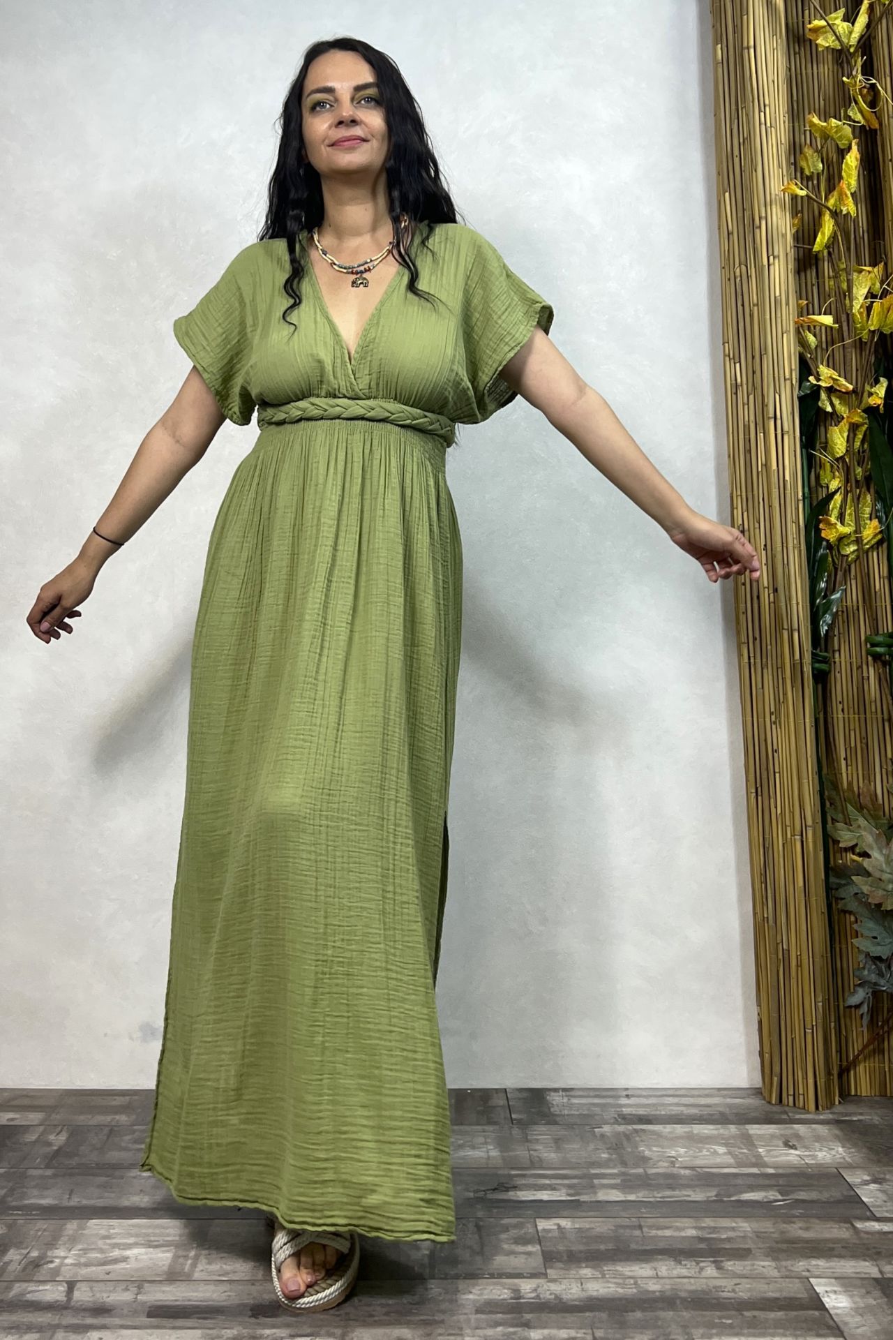 Helen Elbise Sage Green- Yeşil