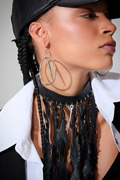 Lamante Halka Tasarım Küpe - Silver